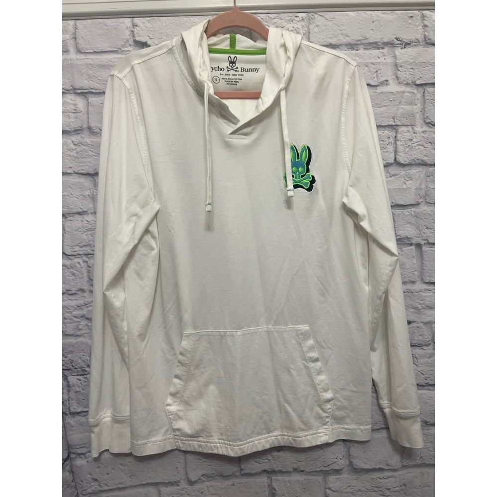 Physco Bunny Lightweight Long Sleeve Hoodie Men's White Size M Streetwear